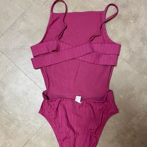 Lululemon Ribbed High Neck Cross Back One Piece